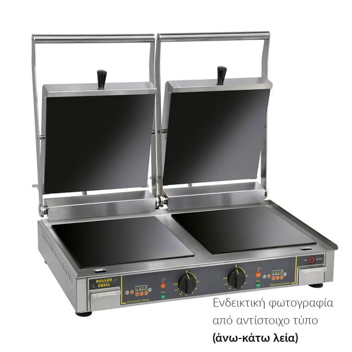 Τοστιέρα διπλή κεραμική ROLLER GRILL GVD335R Premium άνω-κάτω ραβδωτη