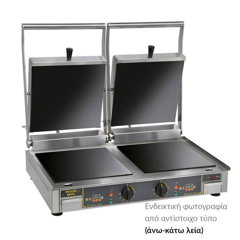 Τοστιέρα διπλή κεραμική ROLLER GRILL GVD335R Premium άνω-κάτω ραβδωτη