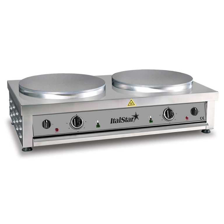 Κρεπιέρα ηλεκτρική διπλή Ø40cm με συρτάρι ItalStar ITAL0013