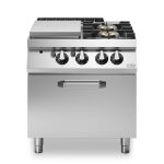 Solid top αερίου 6kW & 2 φλόγ. (2x6kW) με φούρνο αερίου 2/1 8kW R70/80TPPFGF ROC700