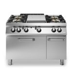 Solid top αερίου 7kW & 4 φλόγ. (1x6kW+3x10kW) με φούρνο αερίου 2/1 8kW R90/120TPPFGF/P ROC900