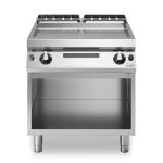 Εστία-πλατό αερίου 21kW διπλή λεία επιφ. χρωμίου με ανοικτή βάση R90/80FTG/CL/A ROC900