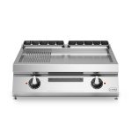 Εστία-πλατό ηλεκτρ. 15kW διπλή 1/3 ραβδωτή 2/3 λεία επιφ. χρωμίου με ανοικτή βάση R90/80FTE/CLR/T ROC900