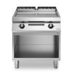 Εστία-πλατό ηλεκτρ. 15kW διπλή λεία επιφ. χρωμίου με ανοικτή βάση R90/80FTE/CL/A ROC900