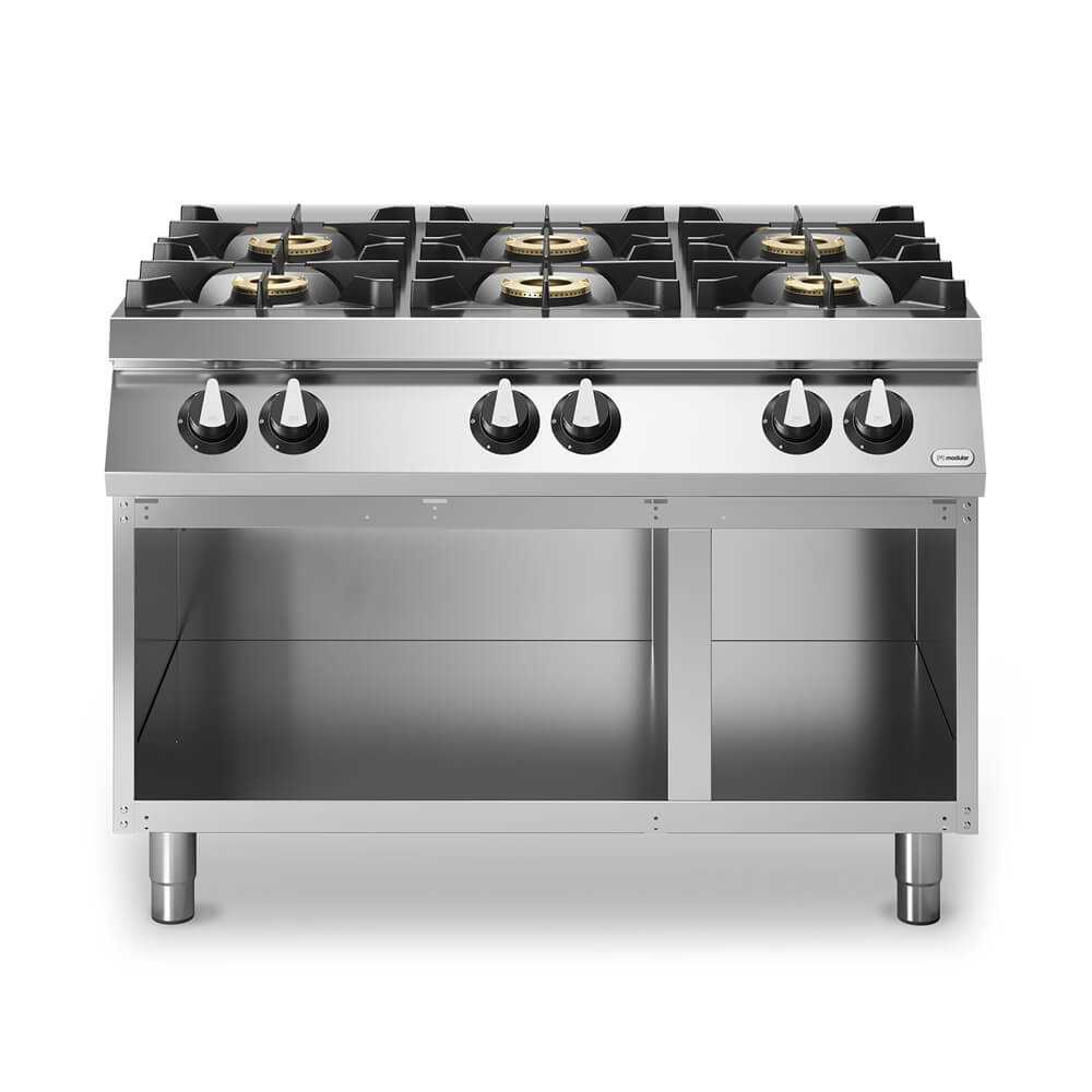 Κουζίνα αερίου 6 φλόγ. (2x6kW+4x10kW) με ανοικτή βάση R90/120PCG/A ROC900 Κουζίνα αερίου 6 φλόγ. (2x6kW+4x10kW) με ανοικτή βάση R90/120PCG/A ROC900