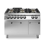 Κουζίνα αερίου 6 φλόγ. (2x6kW+4x10kW) με ηλεκ. φούρνο CONVECTION 2/1 6kW R90/120CFGEV ROC900