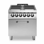 Κουζίνα ηλεκτρική 4 τετραγ. εστίες (4x4kW) με ηλεκ. φούρνο convection 2/1 6kW R90/80CFEQV ROC900