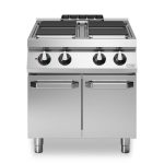 Κουζίνα ηλεκτρική 4 τετραγ. εστίες (4x4kW) σε βάση με 2 πόρτες R90/80PCEQ/P ROC900