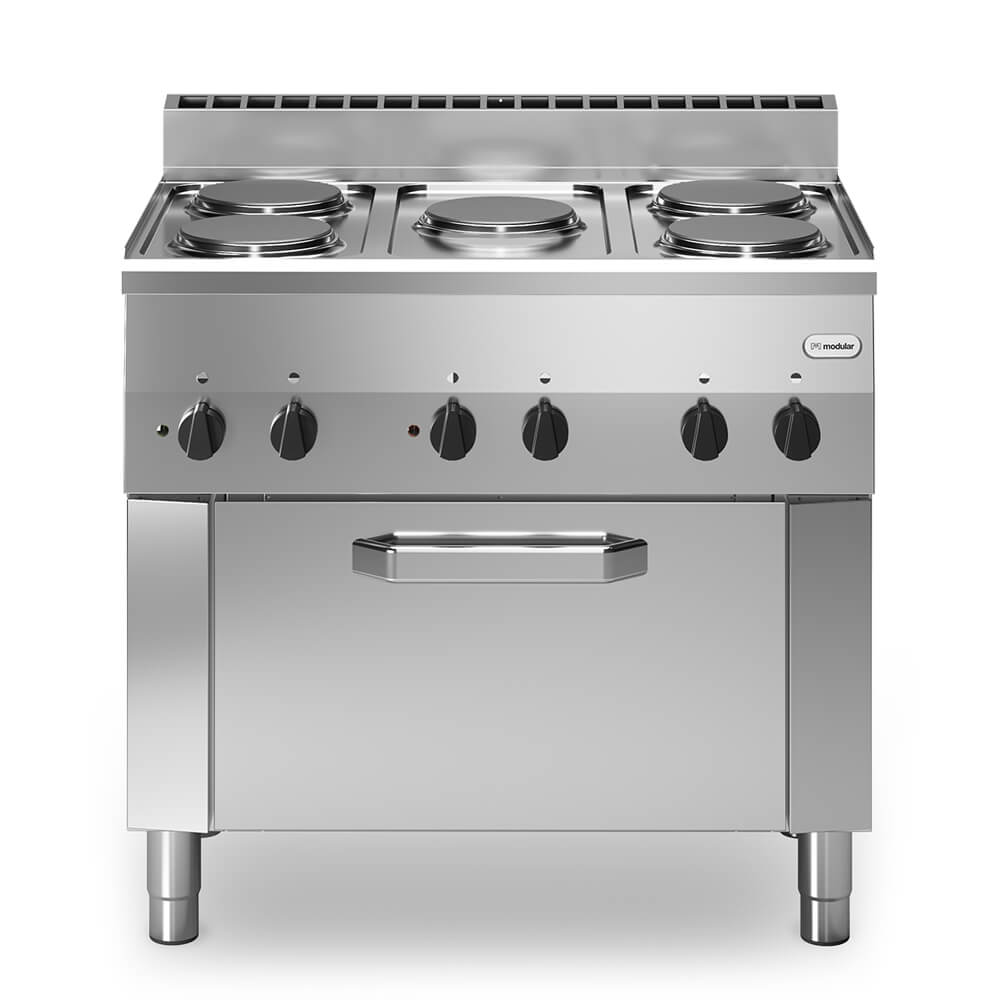 Κουζίνα ηλεκτρική 5 εστίες (5x2kW) με ηλεκ. φούρνο με αέρα 1/1 3kW F60/90CFE FUN600 Κουζίνα ηλεκτρική 5 εστίες (5x2kW) με ηλεκ. φούρνο με αέρα 1/1 3kW F60/90CFE FUN600