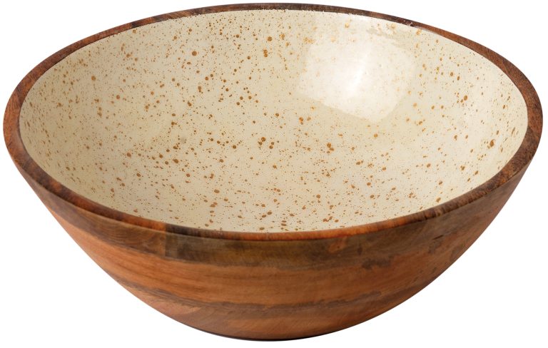 ΜΠΩΛ ΞΥΛΙΝΟ Ø 30Χ10CM ΛΕΥΚΟ GOLD SPOTS