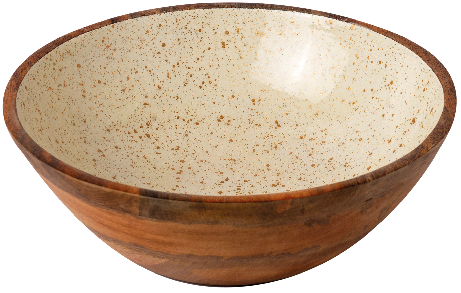 ΜΠΩΛ ΞΥΛΙΝΟ Ø 30Χ10CM ΛΕΥΚΟ GOLD SPOTS ΜΠΩΛ ΞΥΛΙΝΟ Ø 30Χ10CM ΛΕΥΚΟ GOLD SPOTS