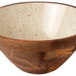 ΜΠΩΛ ΞΥΛΙΝΟ Ø 35Χ16CM ΛΕΥΚΟ GOLD SPOTS