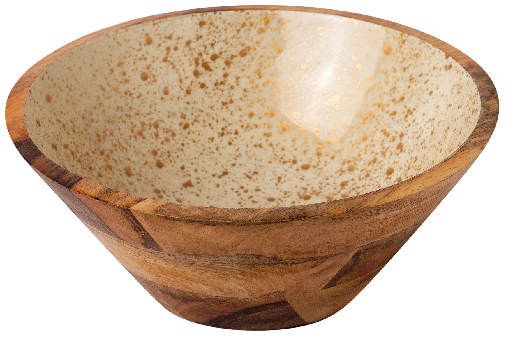 ΜΠΩΛ ΞΥΛΙΝΟ Ø 25Χ11CM ΛΕΥΚΟ GOLD SPOTS ΜΠΩΛ ΞΥΛΙΝΟ Ø 25Χ11CM ΛΕΥΚΟ GOLD SPOTS