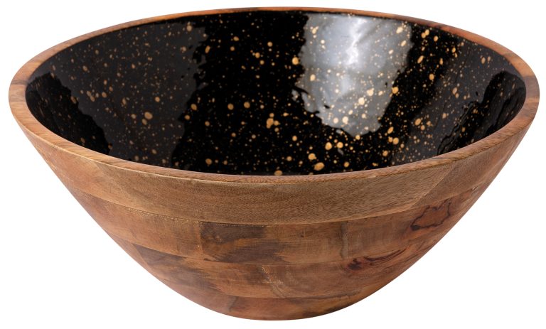 ΜΠΩΛ ΞΥΛΙΝΟ Ø 35Χ16CM ΜΑΥΡΟ GOLD SPOTS