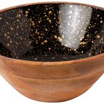 ΜΠΩΛ ΞΥΛΙΝΟ Ø 30Χ12CM ΜΑΥΡΟ GOLD SPOTS