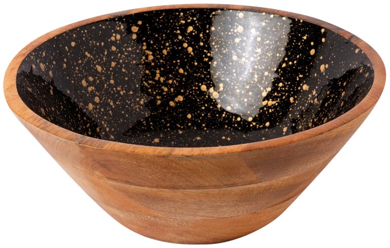 ΜΠΩΛ ΞΥΛΙΝΟ Ø 30Χ12CM ΜΑΥΡΟ GOLD SPOTS