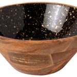 ΜΠΩΛ ΞΥΛΙΝΟ Ø 25Χ11CM ΜΑΥΡΟ GOLD SPOTS