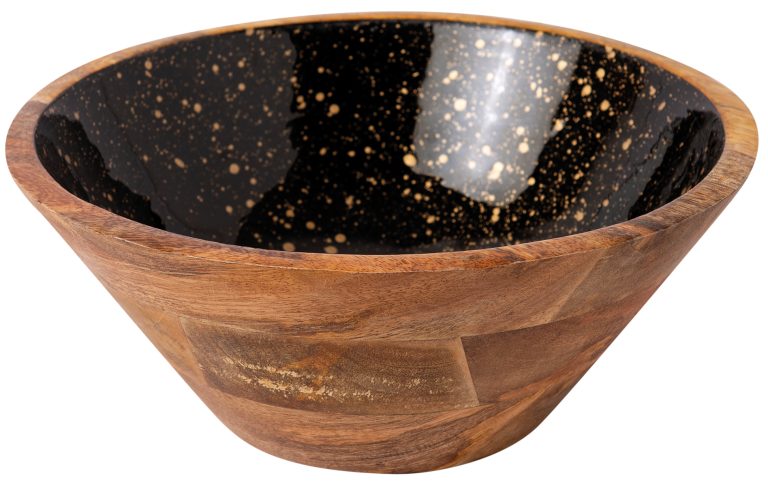 ΜΠΩΛ ΞΥΛΙΝΟ Ø 25Χ11CM ΜΑΥΡΟ GOLD SPOTS