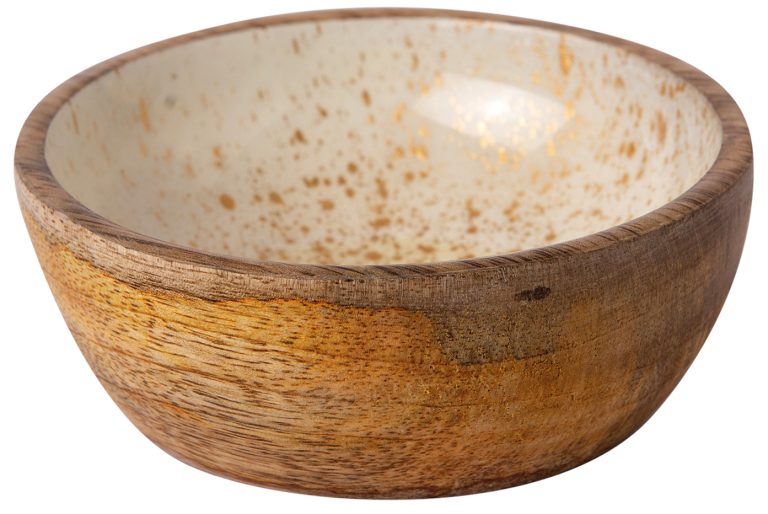 ΜΠΩΛ ΞΥΛΙΝΟ Ø 10Χ4CM ΛΕΥΚΟ GOLD SPOTS