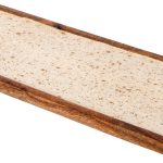 ΞΥΛΙΝΗ ΠΙΑΤΕΛΑ 40Χ16CM ΛΕΥΚΗ GOLD SPOTS