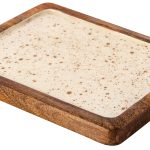 ΞΥΛΙΝΗ ΠΙΑΤΕΛΑ 20Χ6CM ΛΕΥΚΗ GOLD SPOTS