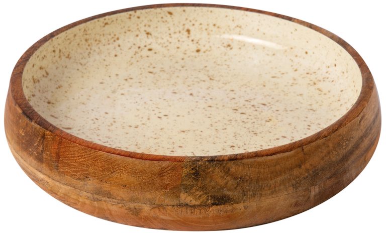 ΜΠΩΛ ΞΥΛΙΝΟ Ø 30Χ6CM ΛΕΥΚΟ GOLD SPOTS