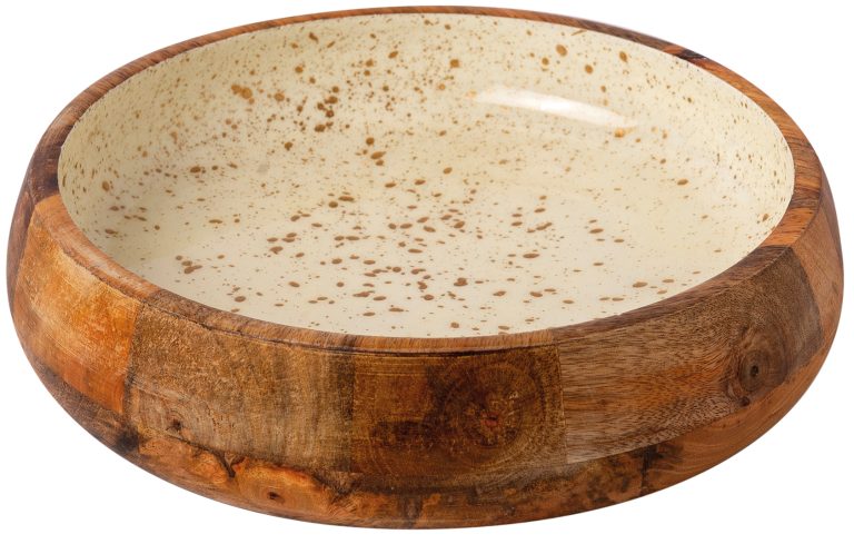 ΜΠΩΛ ΞΥΛΙΝΟ Ø 25Χ6CM ΛΕΥΚΟ GOLD SPOTS