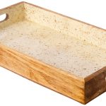 ΞΥΛΙΝΟ ΠΛΑΤΩ ΣΕΡΒΙΡΙΣΜΑΤΟΣ 40Χ22Χ5 ΛΕΥΚΟ ΜΕ ΧΕΡΟΥΛΙΑ ΚΑΙ ΧΡΥΣΑ SPOTS