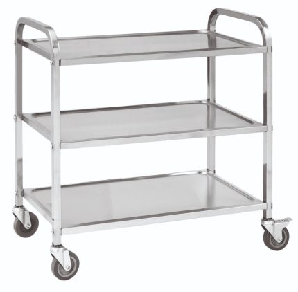 ΤΡΟΛΛΕΪ INOX 3 ΡΑΦΙΑ 95x50x95 CM