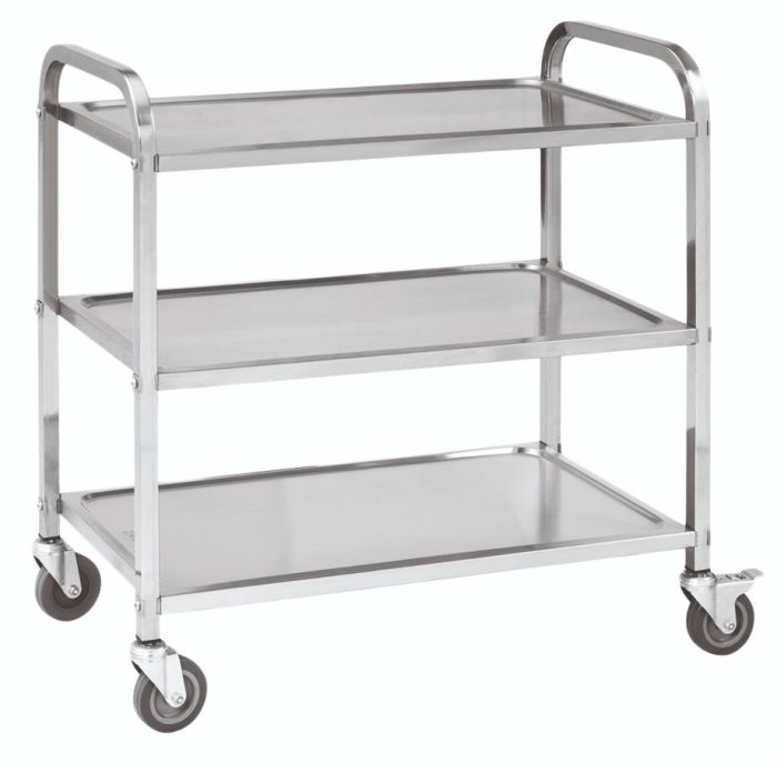 ΤΡΟΛΛΕΪ INOX 3 ΡΑΦΙΑ 95x50x95 CM