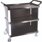 ΤΡΟΛΛΕΪ ΑΛΟΥΜ ΜΕ 3 ΠΛΑΣΤ ΡΑΦΙΑ ΜΑΥΡΟ ΜΕ ΠΟΡΤΕΣ 102x50x96 CM