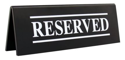 ΣΗΜΑ RESERVED ΜΑΥΡΟ 15 CM ΑΚΡΥΛΙΚΟ