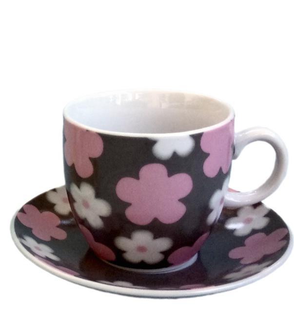 ΣΕΤ 6τεμ. ΦΛΙΤΖΑΝΙΑ ΚΑΦΕ 90cc DAISY-PURPLE DG08-0209/B - Max.Home®
