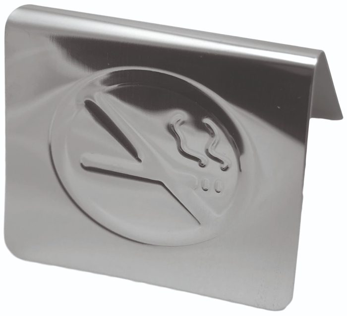 ΣΗΜΑ NO SMOKING INOX ΑΝΑΓΛΥΦΟ 5x5