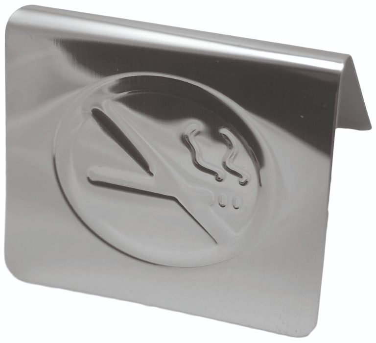 ΣΗΜΑ NO SMOKING INOX ΑΝΑΓΛΥΦΟ 5x5