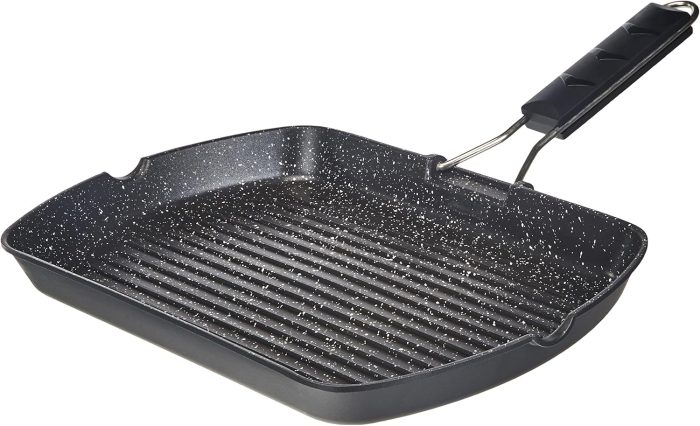ΤΗΓΑΝΙ GRILL 34x24 CM ΑΝΤΙΚΟΛΛΗΤΙΚΟ ΑΛΟΥΜΙΝΙΟΥ INDUCTION ΜΕ ΣΠΑΣΤΗ ΛΑΒΗ