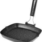 ΤΗΓΑΝΙ GRILL 28x28 CM ΑΝΤΙΚΟΛΛΗΤΙΚΟ ΑΛΟΥΜΙΝΙΟΥ INDUCTION ΜΕ ΣΠΑΣΤΗ ΛΑΒΗ