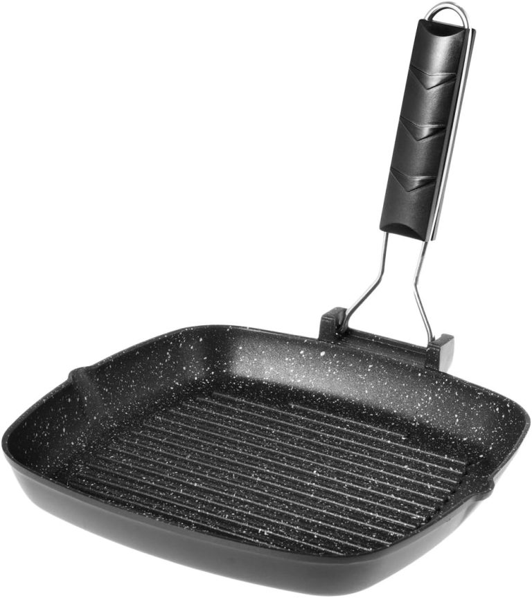 ΤΗΓΑΝΙ GRILL 28x28 CM ΑΝΤΙΚΟΛΛΗΤΙΚΟ ΑΛΟΥΜΙΝΙΟΥ INDUCTION ΜΕ ΣΠΑΣΤΗ ΛΑΒΗ