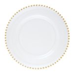 ΠΙΑΤΟ ΡΗΧΟ HELIOS ΓΥΑΛΙΝΟ ΜΕ ΧΡΥΣΕΣ ΠΕΡΛΕΣ 34 CM LE COQ ΙΤΑΛΙΑΣ