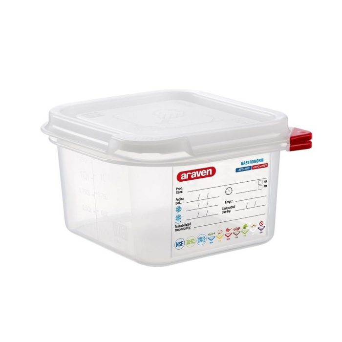 ΑΕΡΟΣΤΕΓΕΣ ΔΟΧΕΙΟ ΤΡΟΦΙΜΩΝ GN 1/6 1.7lt 176x162x100mm HERMETICOS 03024 - ARAVEN