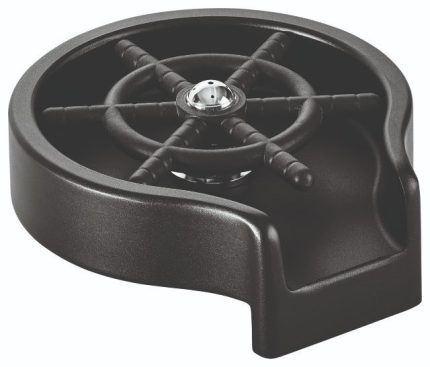 RINSER ΝΕΡΟΧΥΤΗ ΣΤΡΟΓΓΥΛΟ ΜΑΥΡΟ ΠΛΑΣΤΙΚΟ ABS 14x3 CM ΙΝΟΧ