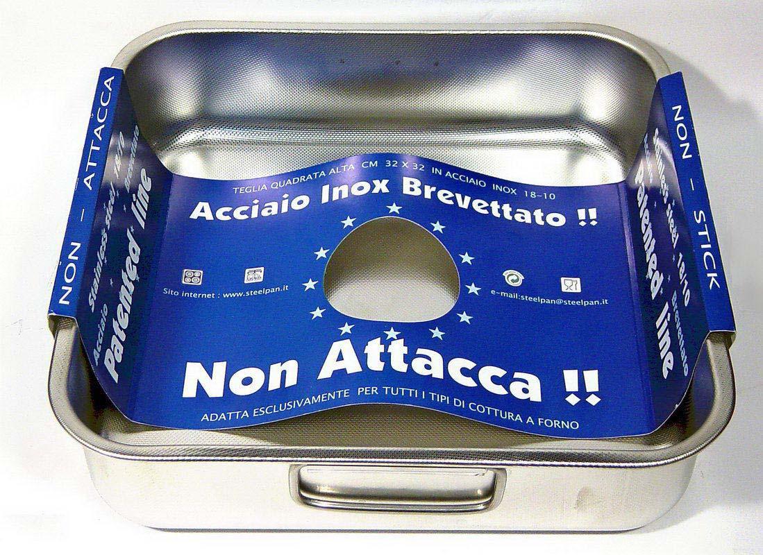 ΤΑΨΙ ΤΕΤΡΑΓΩΝΟ 36x36 11165 18/10 PATENTED - STEEL PAN ΤΑΨΙ ΤΕΤΡΑΓΩΝΟ 36x36 11165 18/10 PATENTED - STEEL PAN