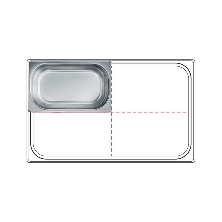 Σκεύος GN (Gastronom) inox 1/4 265x162x65mm