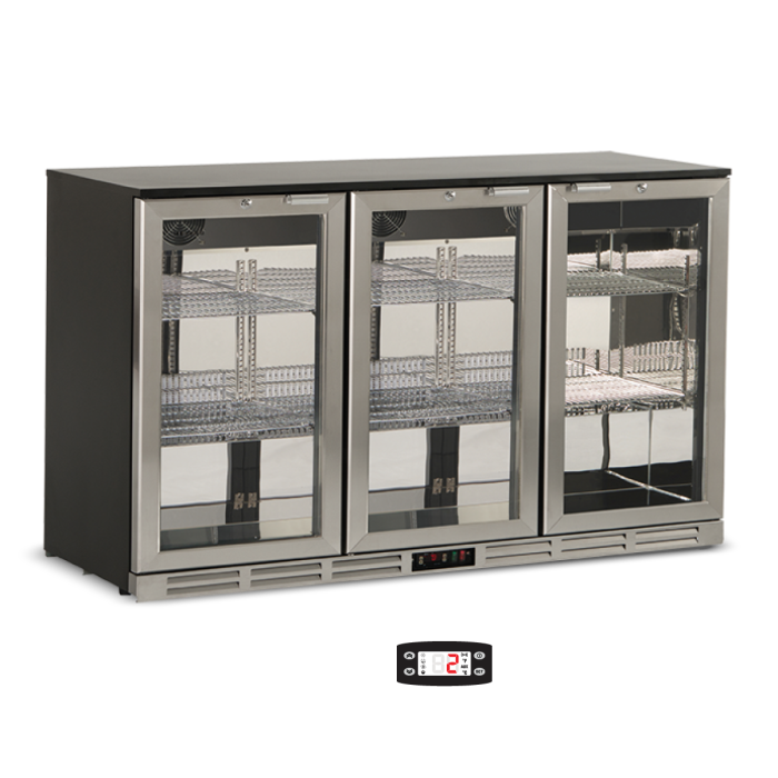 Βιτρίνα συντήρησης Back Bar Inox με ανοιγόμενες πόρτες - Image 2