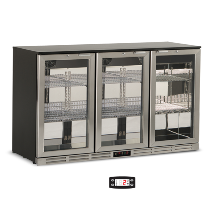 Βιτρίνα συντήρησης Back Bar Inox με ανοιγόμενες πόρτες
