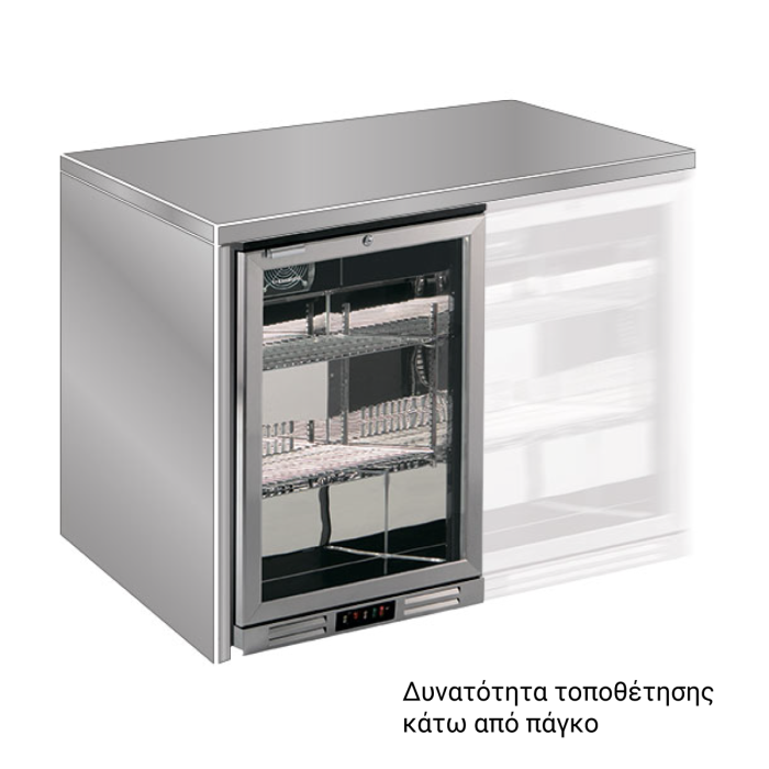 Βιτρίνα συντήρησης Back Bar Inox με ανοιγόμενες πόρτες - Image 3