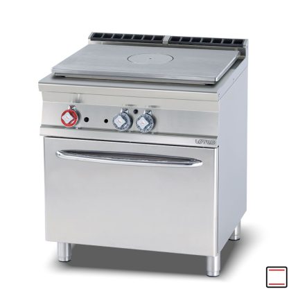 Κουζίνα αερίου με ενιαία πλάκα Hot-Top & φούρνο αερίου στατικό