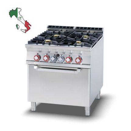 Κουζίνα αερίου 4 εστιών με φούρνο ηλεκτρικό στατικό