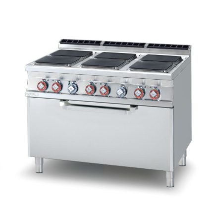 Κουζίνα ηλεκτρική 6 εστιών με φούρνο ηλεκτρικό στατικό