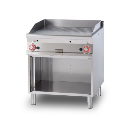 Πλατώ επιδαπέδιο αερίου διπλό ραβδωτό χρωμίου